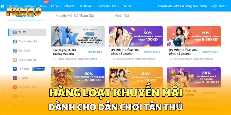 Hàng loạt khuyến mãi dành cho dân chơi tân thủ