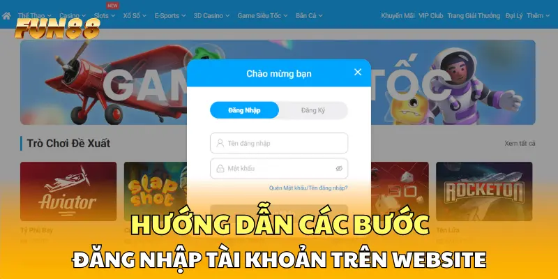 Hướng dẫn các bước đăng nhập tài khoản trên website 
